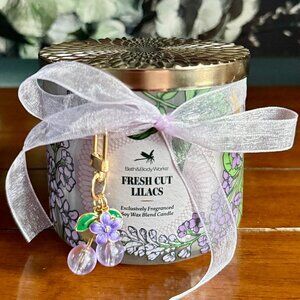 NEW 2-Pc FRESH CUT LILACS 3-Wick Candle Bath & Body Works & Purple Charm